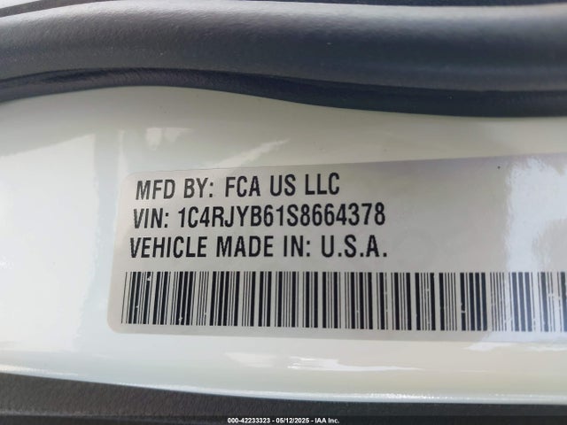 1C4RJYB61S8664378 Jeep Grand Cherokee