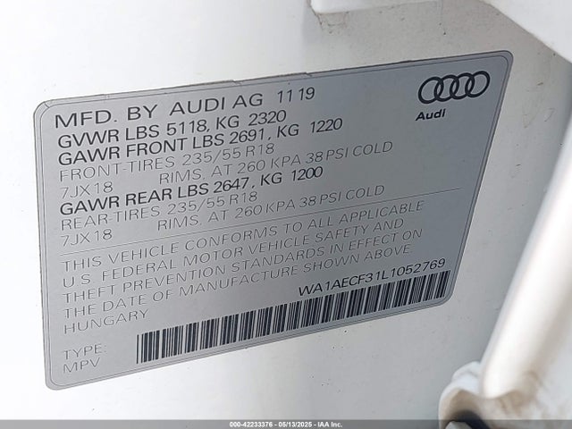 2020 AUDI Q3 WA1AECF31L1052769 Photo 8