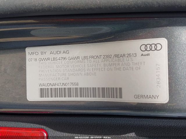 2018 AUDI A4 WAUDNAF47JN017558 Photo 8