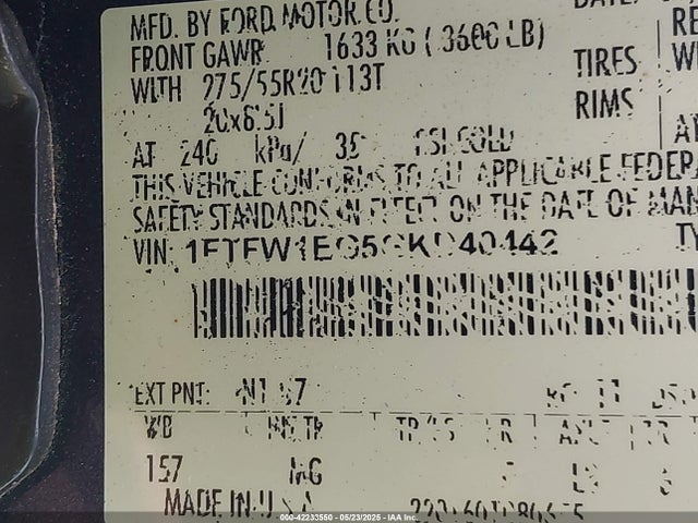 1FTFW1EG5GKD40442 Ford F-150 Xlt