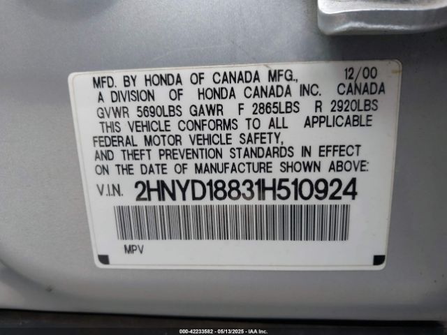 2001 ACURA MDX 2HNYD18831H510924 Photo 8