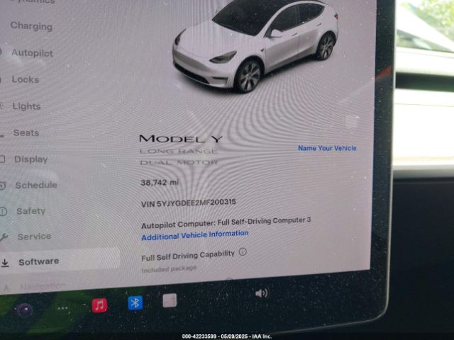 5YJYGDEE2MF200315 Tesla Model Y Long Range Dual Motor All-wheel Drive