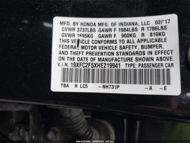 19XFC2F5XHE219941 Honda Civic Lx