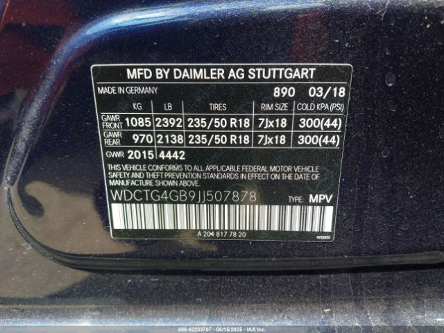 2018 MERCEDES-BENZ GLA 250 WDCTG4GB9JJ507878 Photo 8