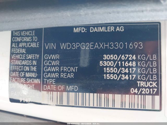 WD3PG2EAXH3301693 Mercedes-Benz m274