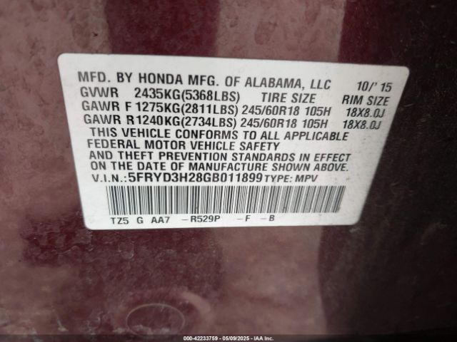 2016 ACURA MDX 5FRYD3H28GB011899 Photo 8
