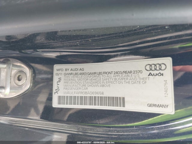 2011 AUDI A5 WAULFAFR0BA069658 Photo 8