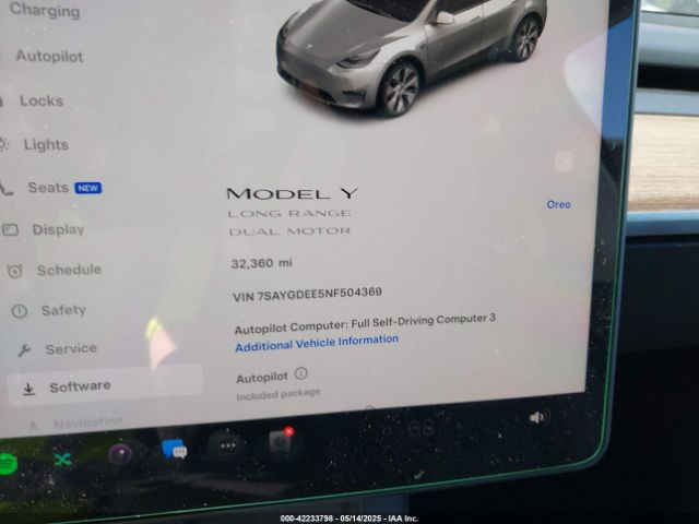 7SAYGDEE5NF504369 Tesla Model Y Long Range Dual Motor All-wheel Drive