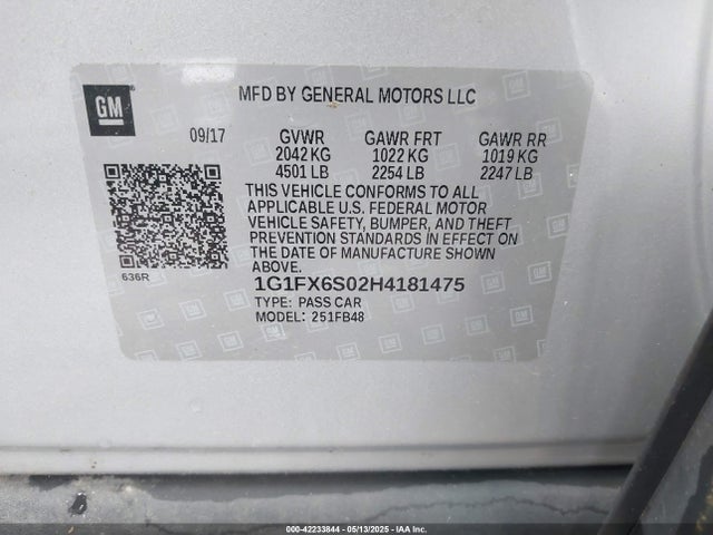 Chevrolet Bolt Ev Premier 2017 1G1FX6S02H4181475 Image 9