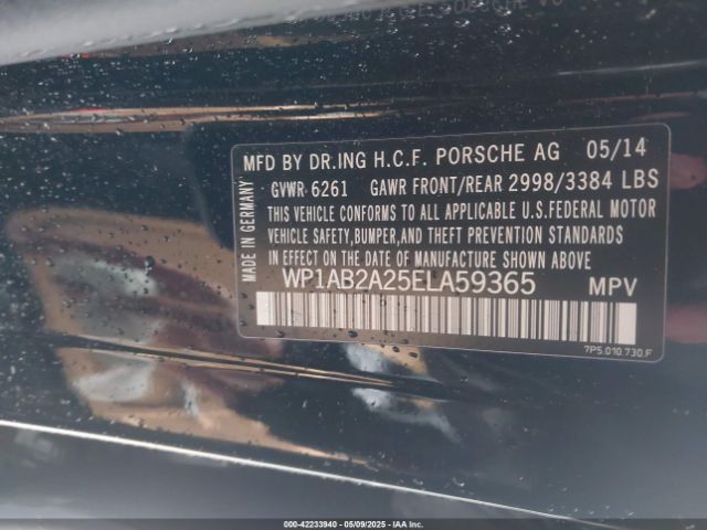2014 PORSCHE CAYENNE WP1AB2A25ELA59365 Photo 8