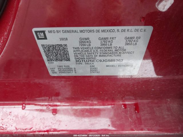 3GTU2NEC9JG585363 GMC Sierra 1500 Slt