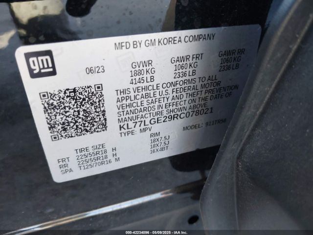 KL77LGE29RC078021 Chevrolet Trax Fwd 1rs