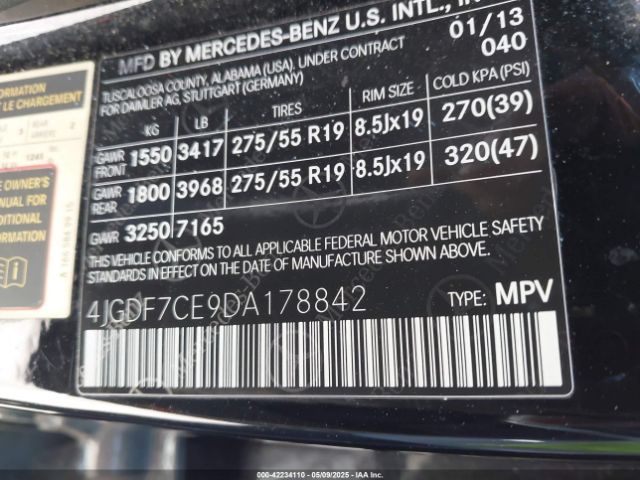 2013 MERCEDES-BENZ GL 450 4JGDF7CE9DA178842 Photo 8