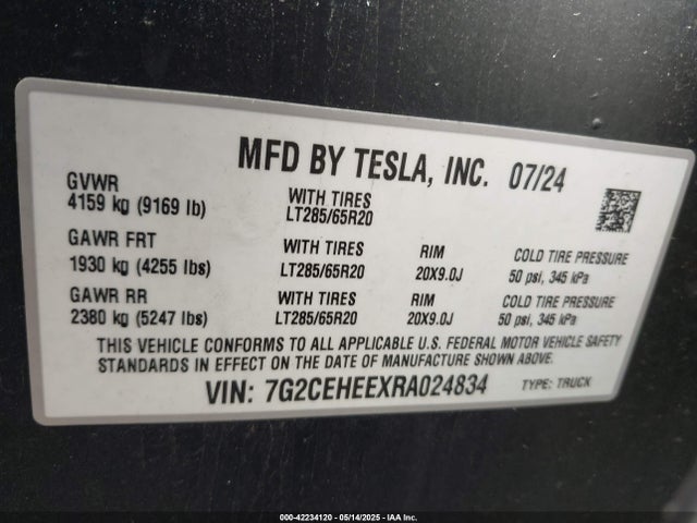 2024 TESLA CYBERTRUCK 7G2CEHEEXRA024834 Photo 8