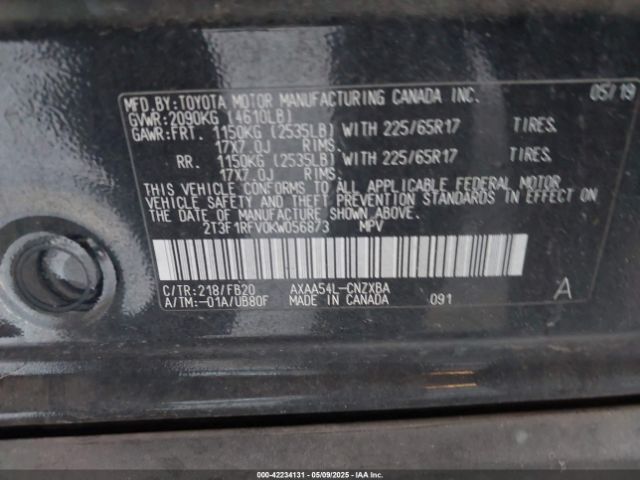 2019 TOYOTA RAV4 2T3F1RFV0KW056873 Photo 8