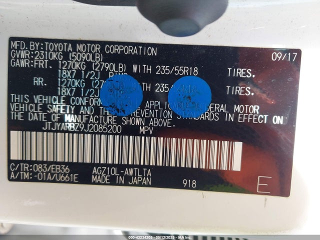 JTJYARBZ9J2085200 Lexus 8ar-fts