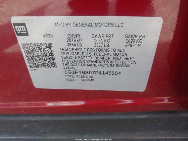 1G1FY6S07P4145504 Chevrolet Bolt Euv Fwd Lt