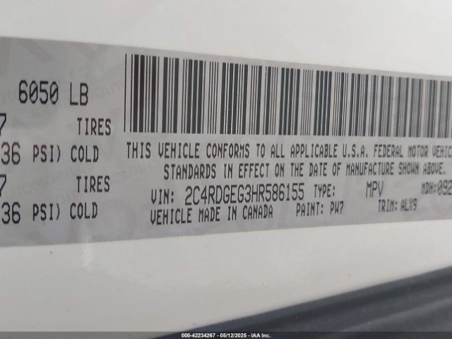 2C4RDGEG3HR586155 Dodge Grand Caravan Gt