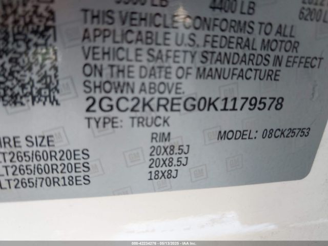 2GC2KREG0K1179578 Chevrolet Silverado 2500hd Wt