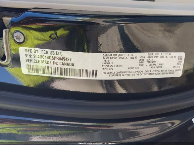 2C4RC1BG8PR549427 Chrysler Pacifica Touring L