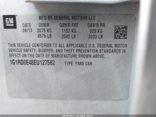 1G1RD6E48EU127582 Chevrolet Volt