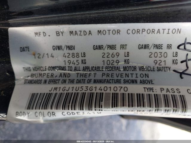 JM1GJ1U53G1401070 Mazda Mazda6 I Sport