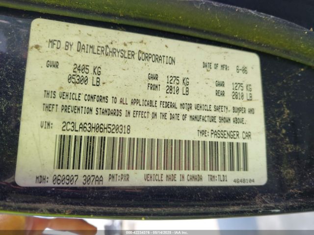 2006 CHRYSLER 300M 2C3LA63H06H52031 Photo 8