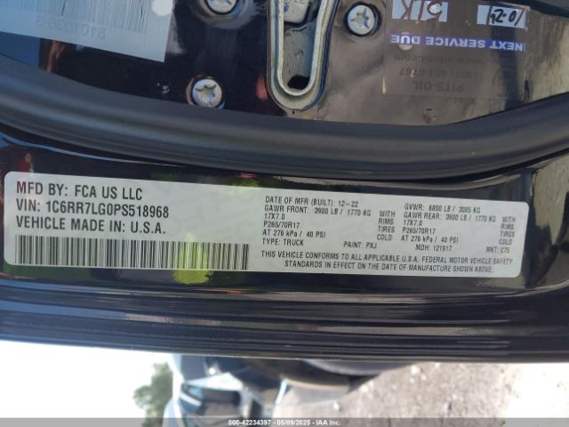 1C6RR7LG0PS518968 RAM 1500 Classic Slt  4x4 5'7 Box
