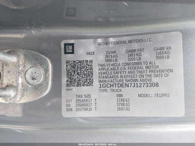 1GCHTDEN7J1273308 Chevrolet Colorado Z71