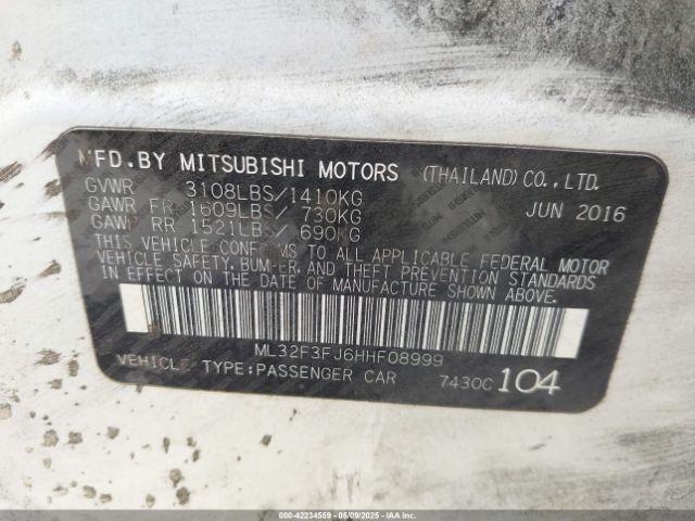 ML32F3FJ6HHF08999 Mitsubishi 2017