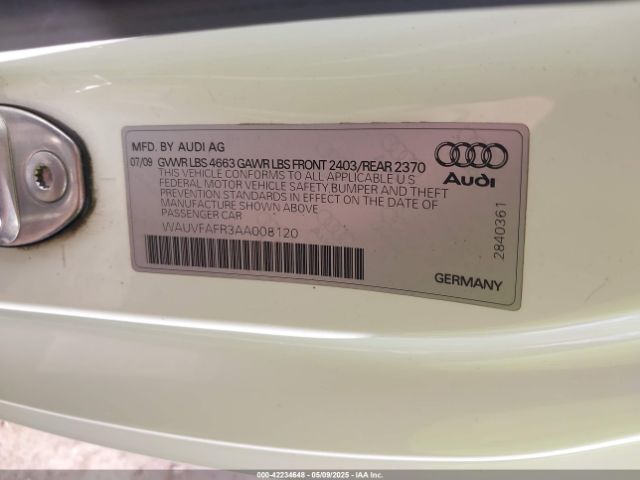 2010 AUDI A5 WAUVFAFR3AA008120 Photo 8