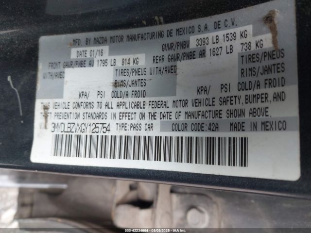 3MYDLBZVXGY125754 Scion IA