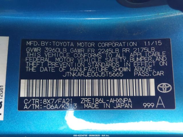 JTNKARJE0GJ515665 Scion IM