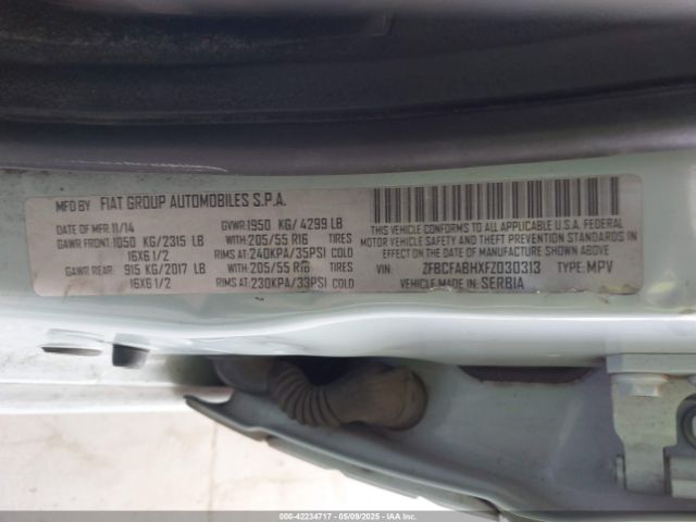 ZFBCFABHXFZ030313 Fiat 500l Easy