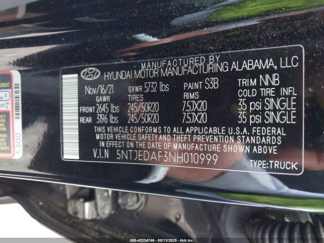 2022 HYUNDAI SANTA CRUZ 5NTJEDAF3NH010999 Photo 8