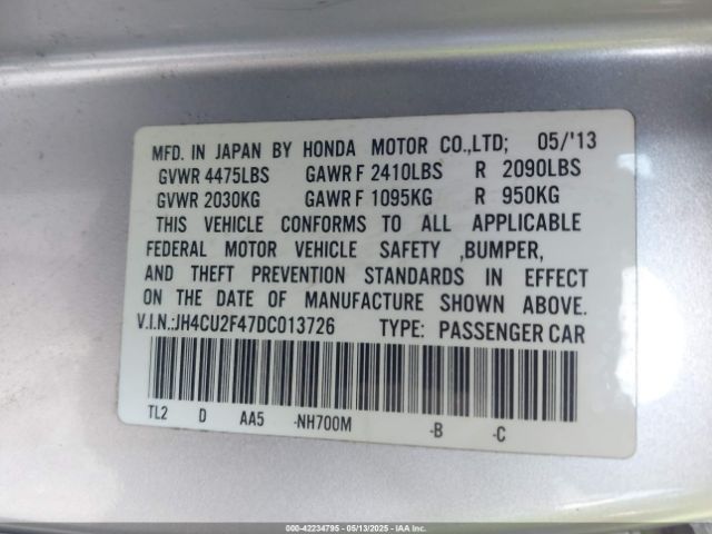 2013 ACURA TSX JH4CU2F47DC013726 Photo 8