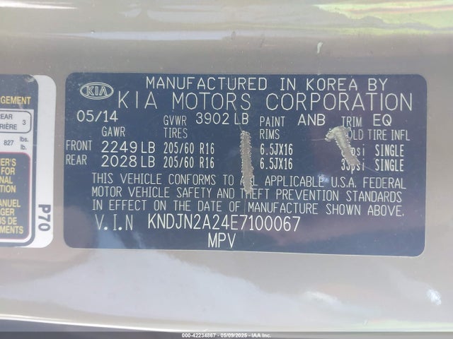 KNDJN2A24E7100067 KIA Soul