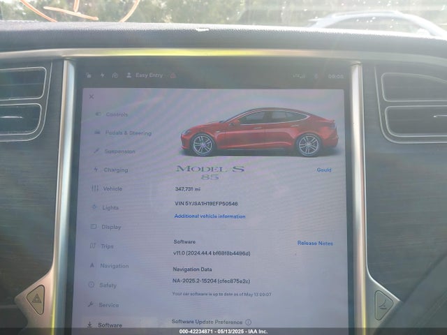 2014 TESLA MODEL S 5YJSA1H19EFP50546 Photo 6