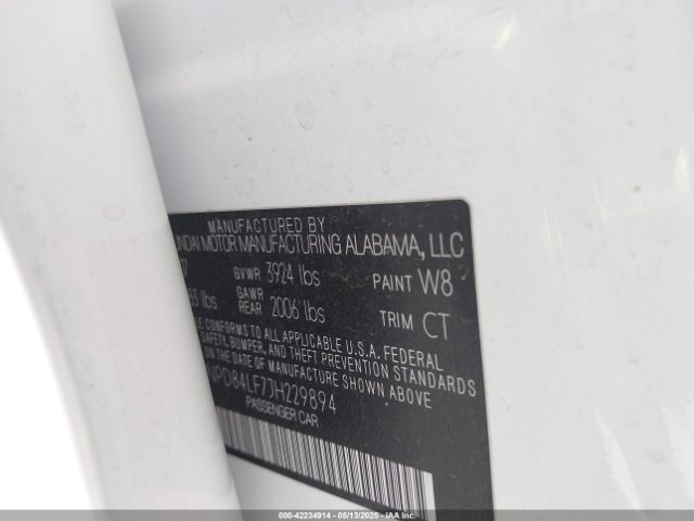 5NPD84LF7JH229894 Hyundai mpi nu