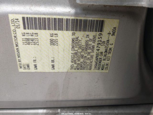 1N4AA5APXEC479159 Nissan Maxima