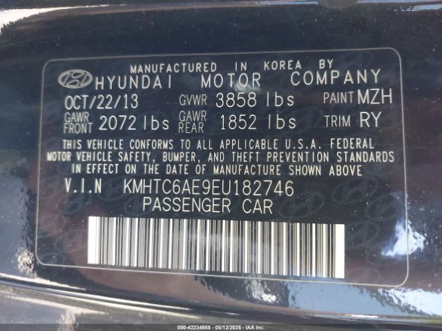 KMHTC6AE9EU182746 Hyundai Veloster Turbo W/blue