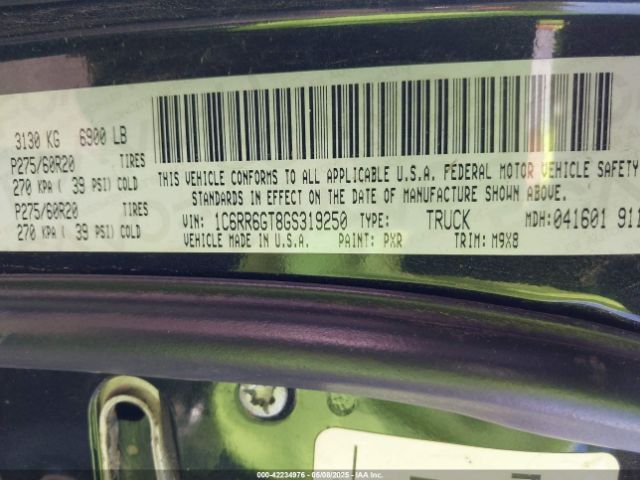 1C6RR6GT8GS319250 RAM 1500 Big Horn