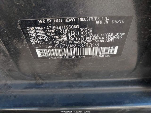 JF1GPAA69F8287678 Subaru Impreza 2.0i