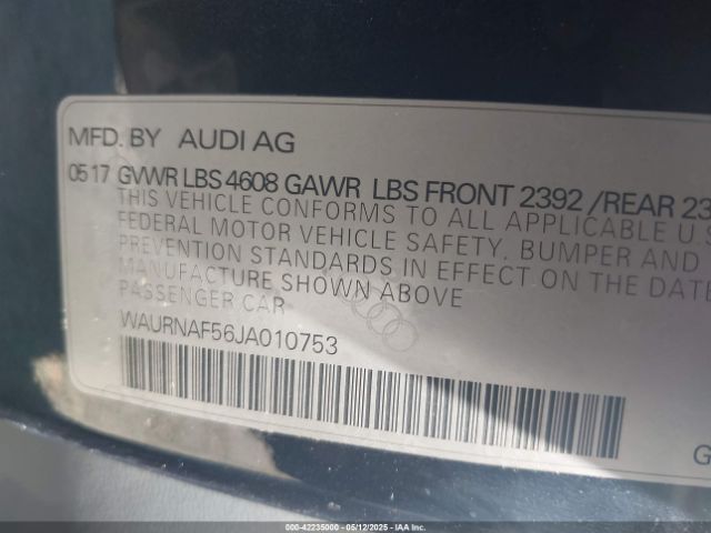 WAURNAF56JA010753 Audi A5 2.0t Premium