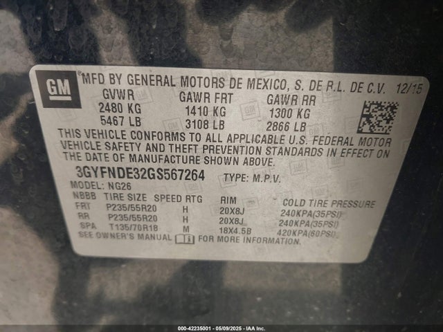 2016 CADILLAC SRX 3GYFNDE32GS567264 Photo 8