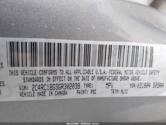 2016 CHRYSLER TOWN & COUNTRY 2C4RC1BG3GR302039 Photo 8
