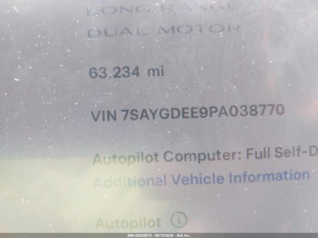 7SAYGDEE9PA038770 Tesla Model Y