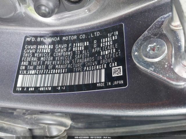 JHMFC1F77JX000581 Honda Civic Ex-l