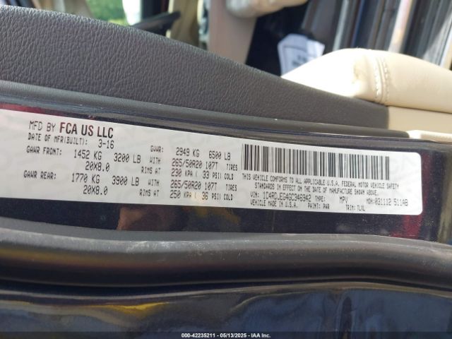 1C4RDJEG4GC346942 Dodge Durango Citadel