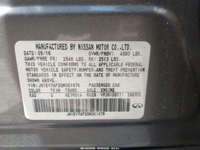 JN1EV7AP2GM301676 Infiniti Q50 3.0t Premium